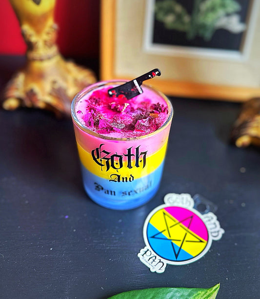 Pansexual and goth candle