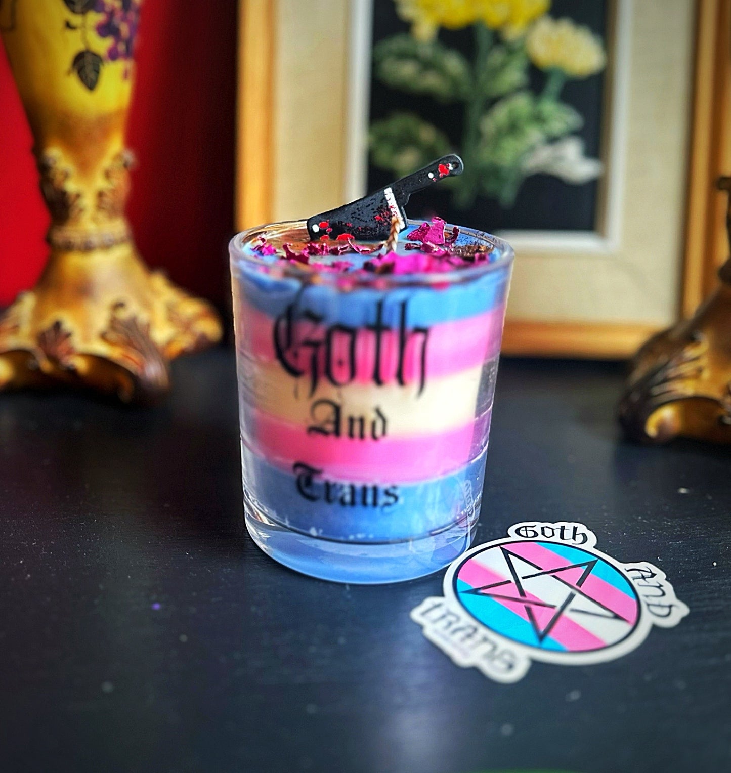 Goth and trans 🏳️⚧️ candle