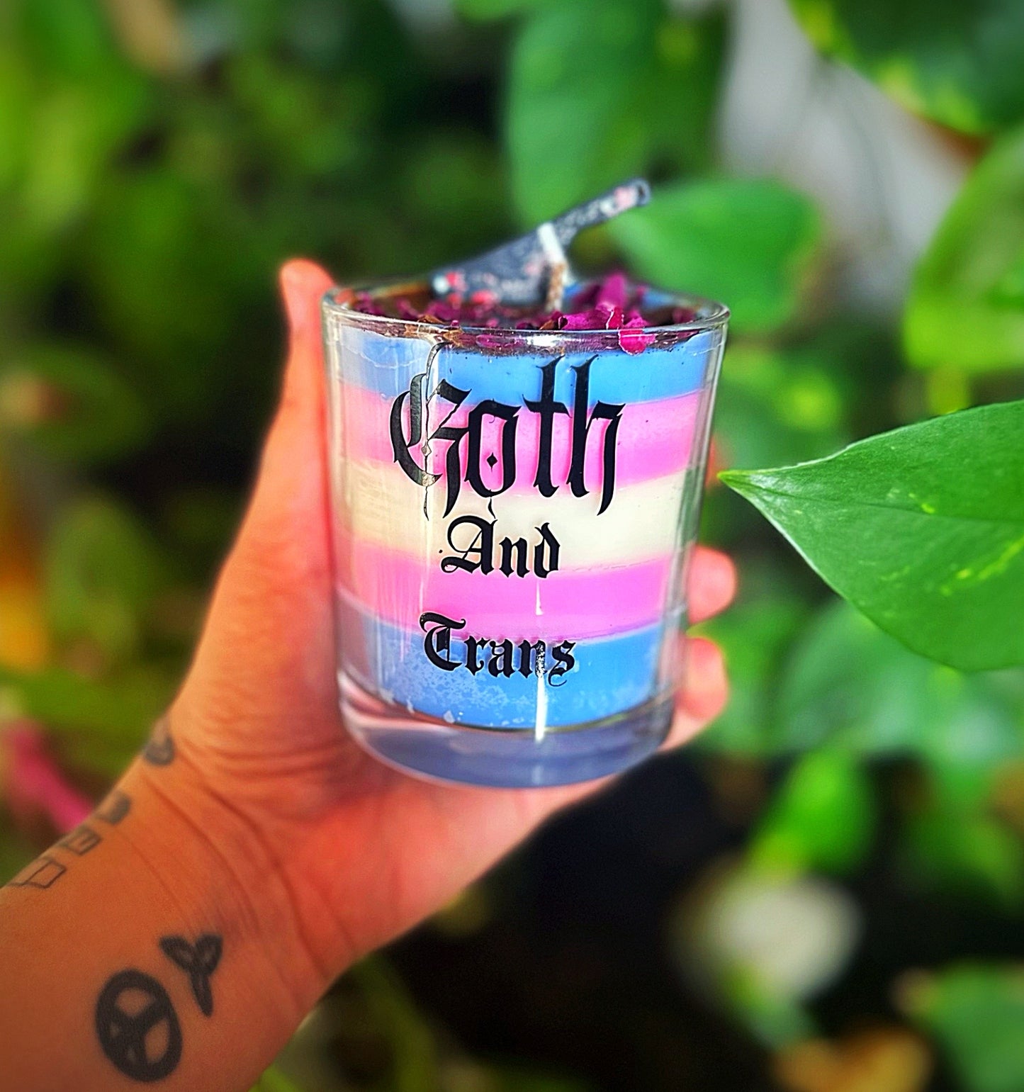 Goth and trans 🏳️‍⚧️ candle