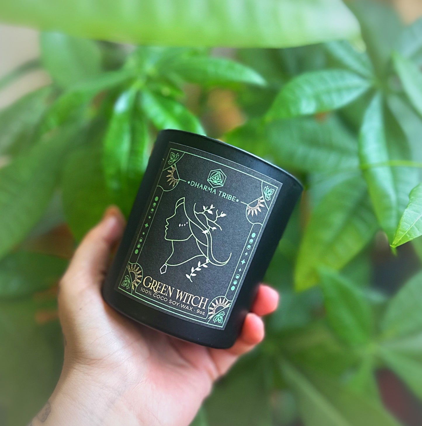 Green witch candle